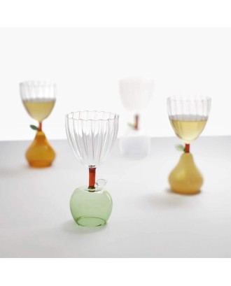 Pahar pentru vin, cu picior mar, Green, Fruits and Flower - designer Alessandra Baldereschi - ICHENDORF